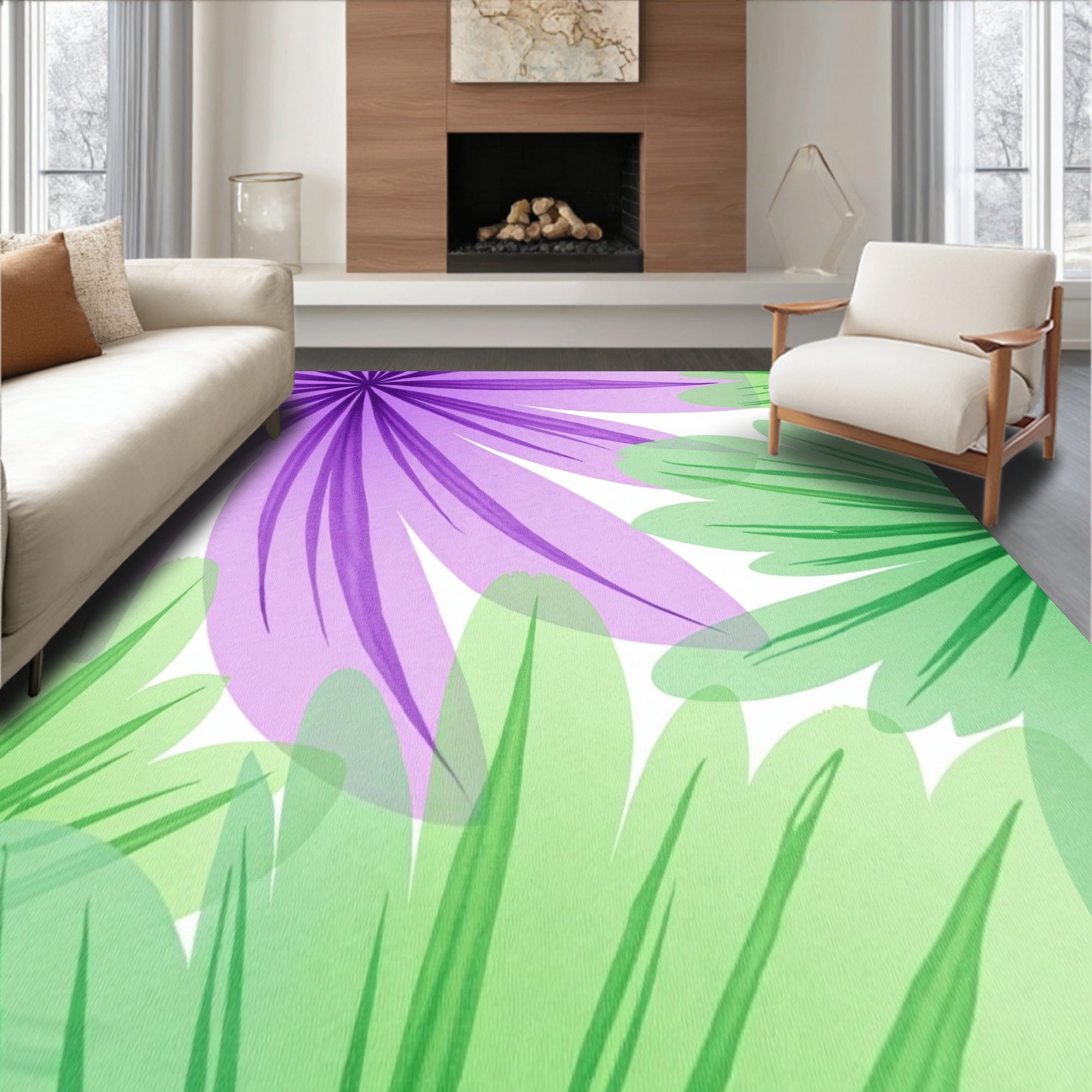 Abstract Watercolor Brushstroke with Ombre Gradient Artistic(Purple)