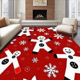 Winter Celebration Curved Welcome with Cheerful Snow Figure Motif(Red)