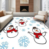 Festive Holiday Snowman Doormat Collection Whimsical Character Design(White)