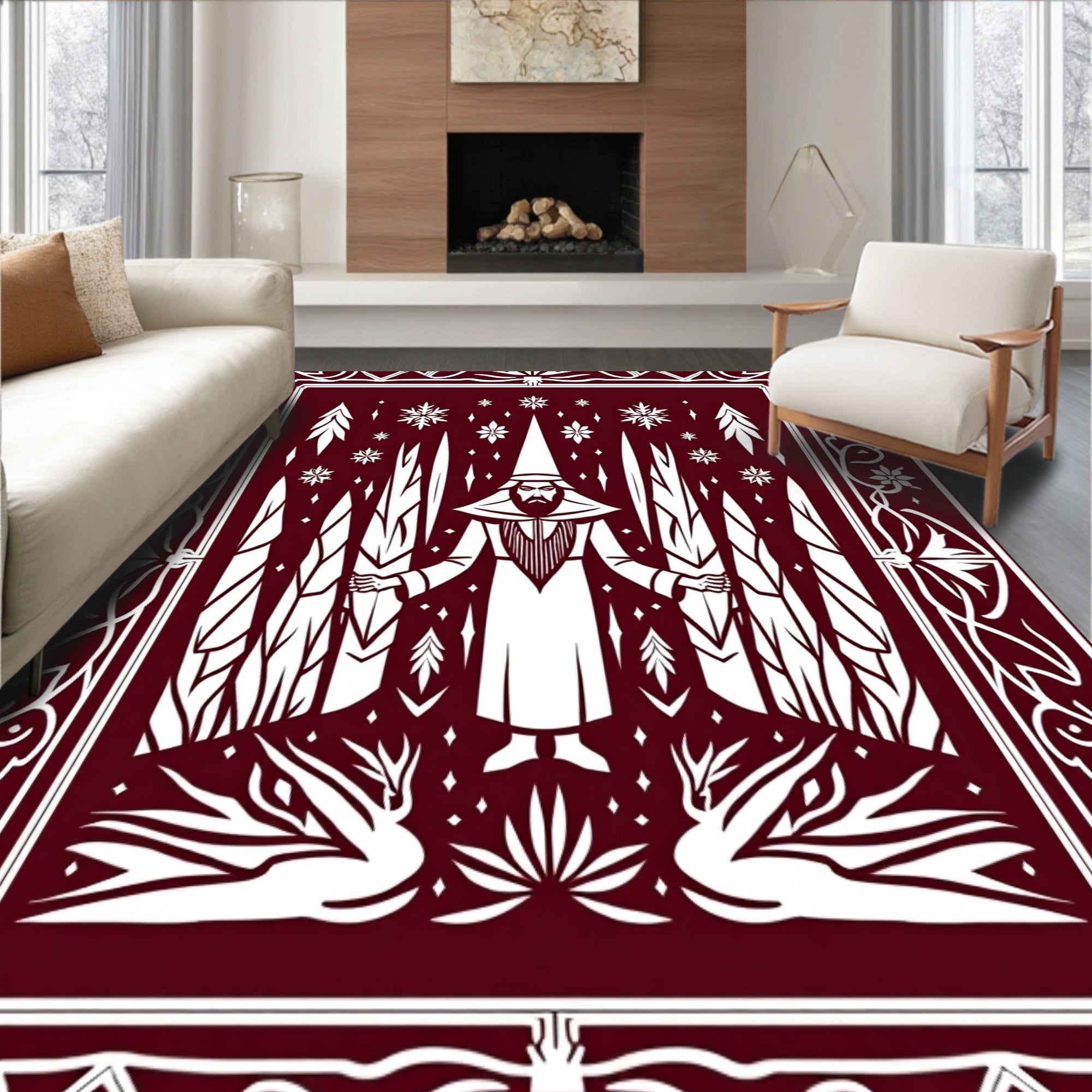Enchanted Mythical Floor Displaying Icy Decorations(Red)