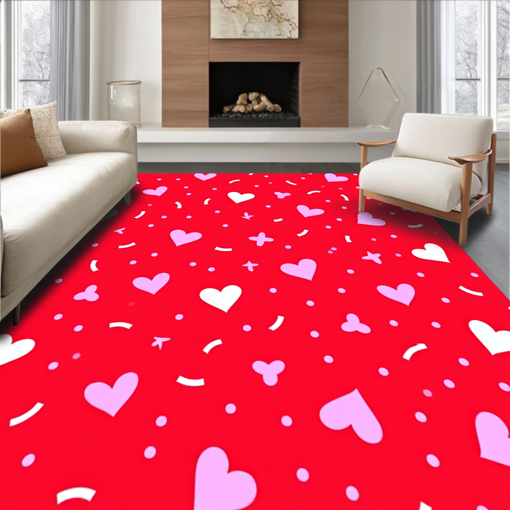 Kawaii Motif with Sugar Sprinkle Dots Design(Red)