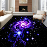 Galactic Spiral with Nebula Clouds and Stellar Clusters in Astral Motif (Purple)