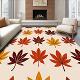 Abstract Maple Leaves Scattered Across Textured Background(Orange)