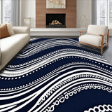 Abstract Waves and Dots with Interlocking Motifs(Blue)