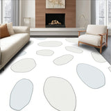 Zen Interlocking Pebble Motif Contemporary Art (Gray)