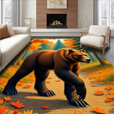 Mountain Wildlife Decorative Walking Bruin Tapestry(Brown)