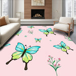 Garden Shag with Whimsical Wings and Floral Motifs (Pink) - ODIKA