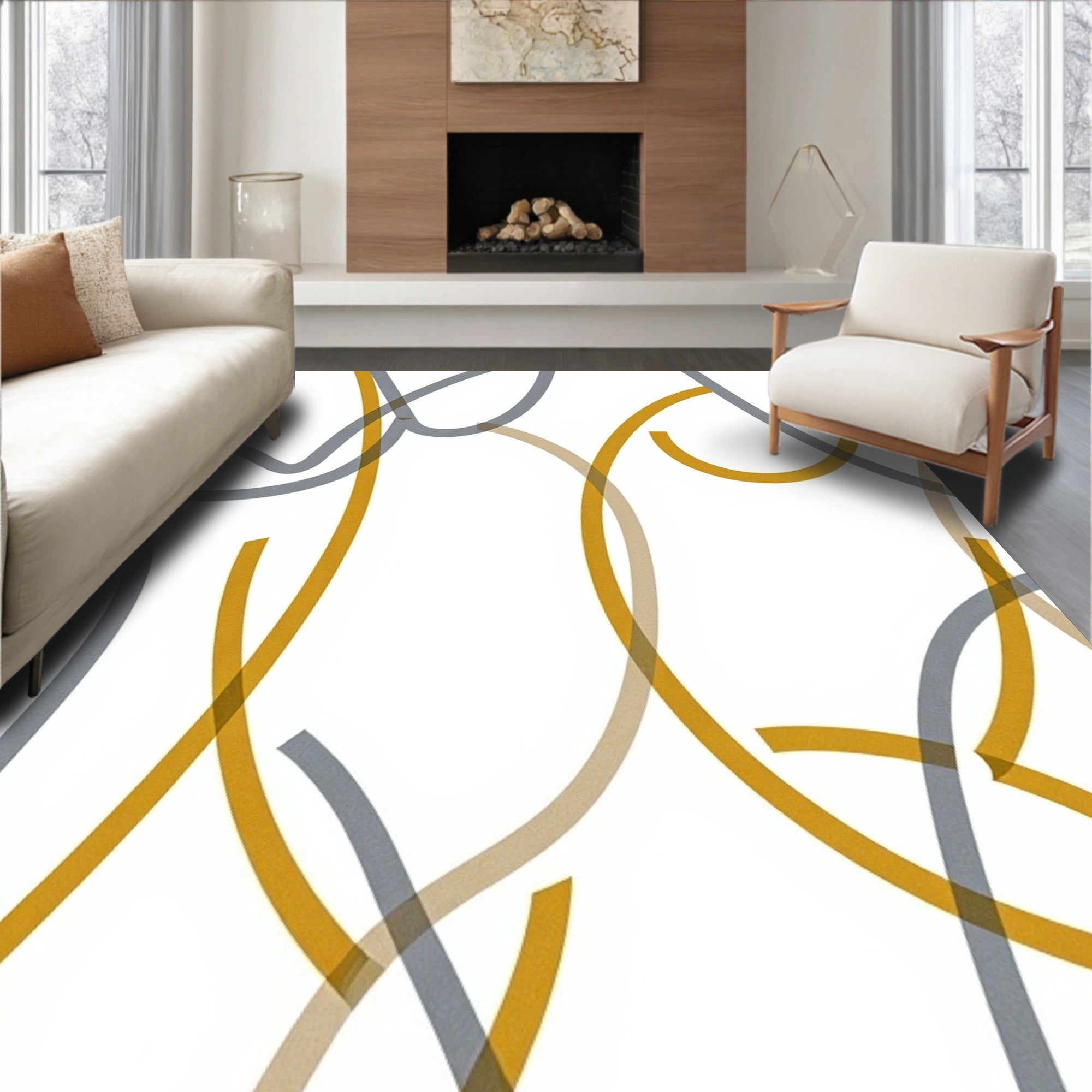 Celestial Pathway Modern Interlocking Arch Motif Urban Luxe Statement (Gold) - ODIKA