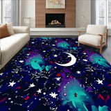 Celestial Nightscape Featuring Twinkling Stars and Moon Motif(Blue)