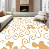 Paw Trail Mosaic with Subtle Paws and Flowing Motifs (Beige)