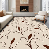 Contemporary Leaf Spray Mosaic with Abstract Petal Whorls(Beige)