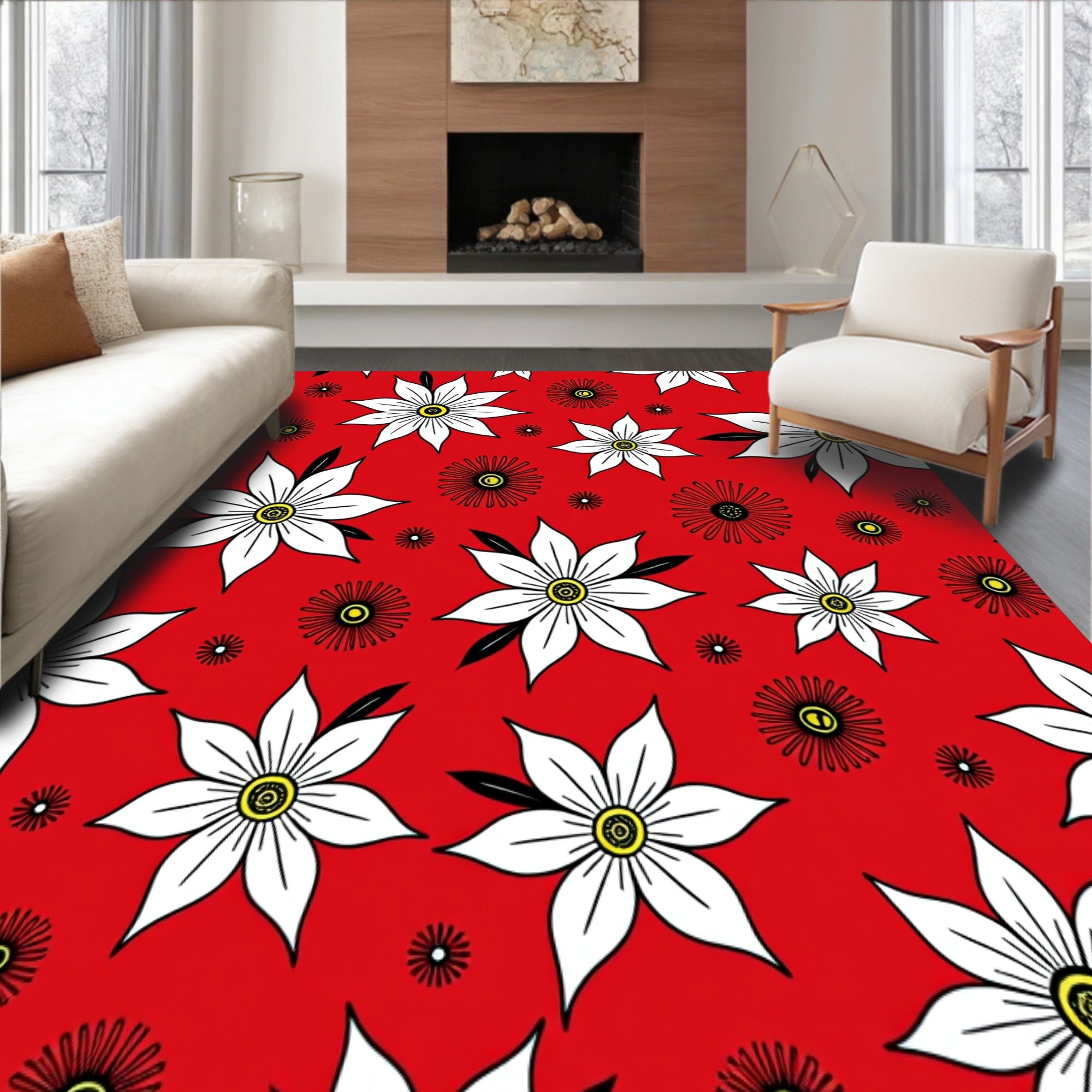 Holiday Poinsettia Bloom Christmas Modern Design(Red)