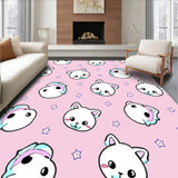 Novelty Kitty Theme Amusing Winter Celebration Floor Covering(Pink)