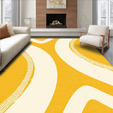 Abstract Wave Motif with Interlocking Chevron and Brushstroke Accents(Yellow)
