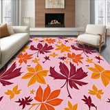 Harvest Moon Botanical Foliage Design Anti Shed Indoor Floor Covering(Pink)