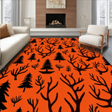 Reindeer Antler with Evergreen Tree Forest Scene(Orange)