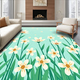 Blooming Meadow Artistic Verdant Design Featuring Natural Motifs(Green)