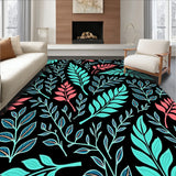 Elegant Banana Fern Cascade Handpainted Floral Botanical Symphony (Black) - ODIKA