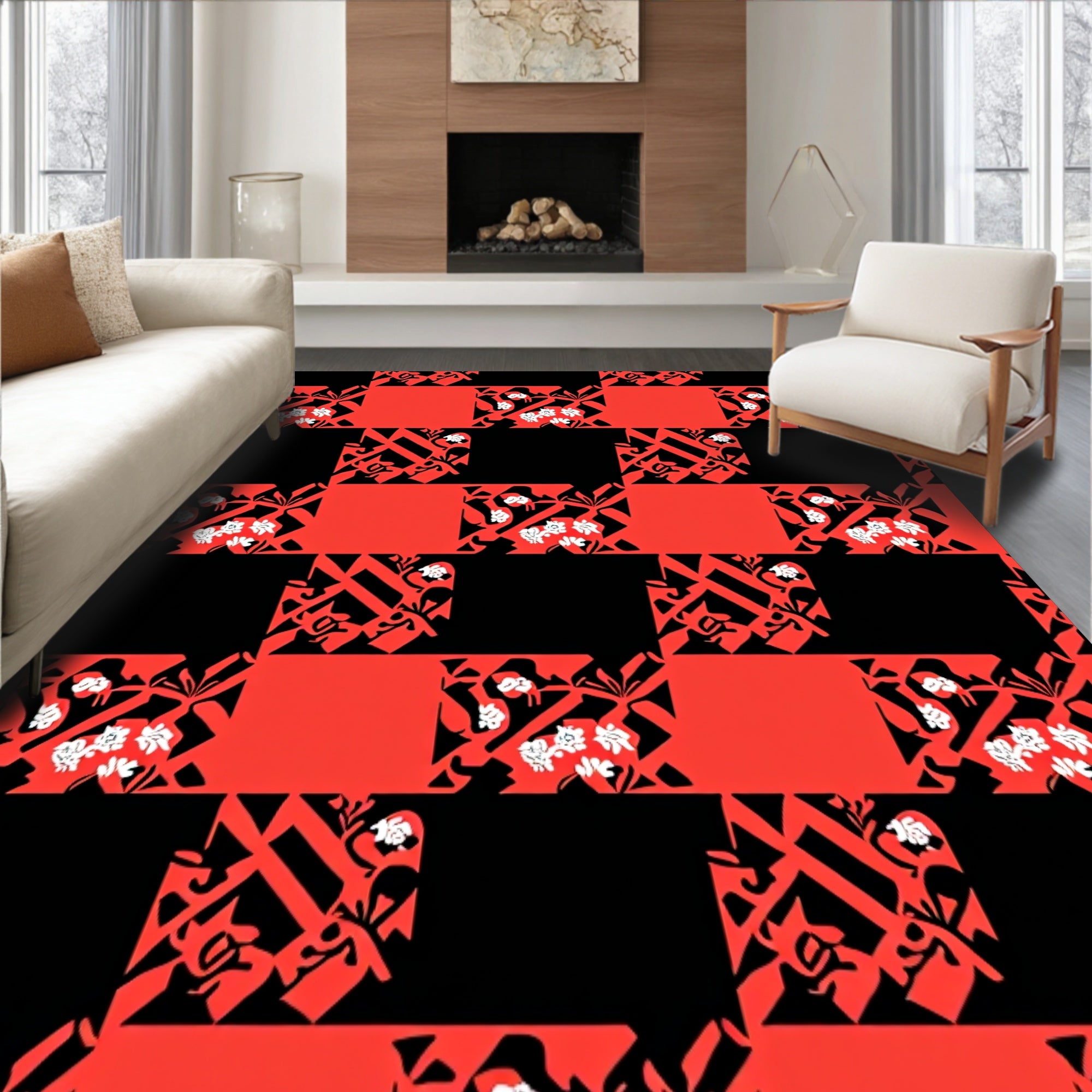 Traditional Gingham Design with Seasonal Embellishments Pathway(Red)