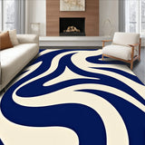 Modern Wavy Interlocking Motif with Bold Curves and Abstract Layers(Blue)