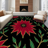 Vintage Poinsettia Bloom Anti Slip Holiday Throw(Red)