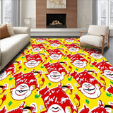 Winter Holiday Doormat Featuring Dancing Snowmen and Crystal Ice(Yellow)
