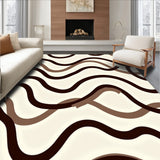Minimalist Wave Design Featuring Flowing Interlocking Bands and Contours (Beige) - ODIKA