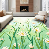 Ethereal Watercolor Botanical Meadow Stain Resistant(Green)
