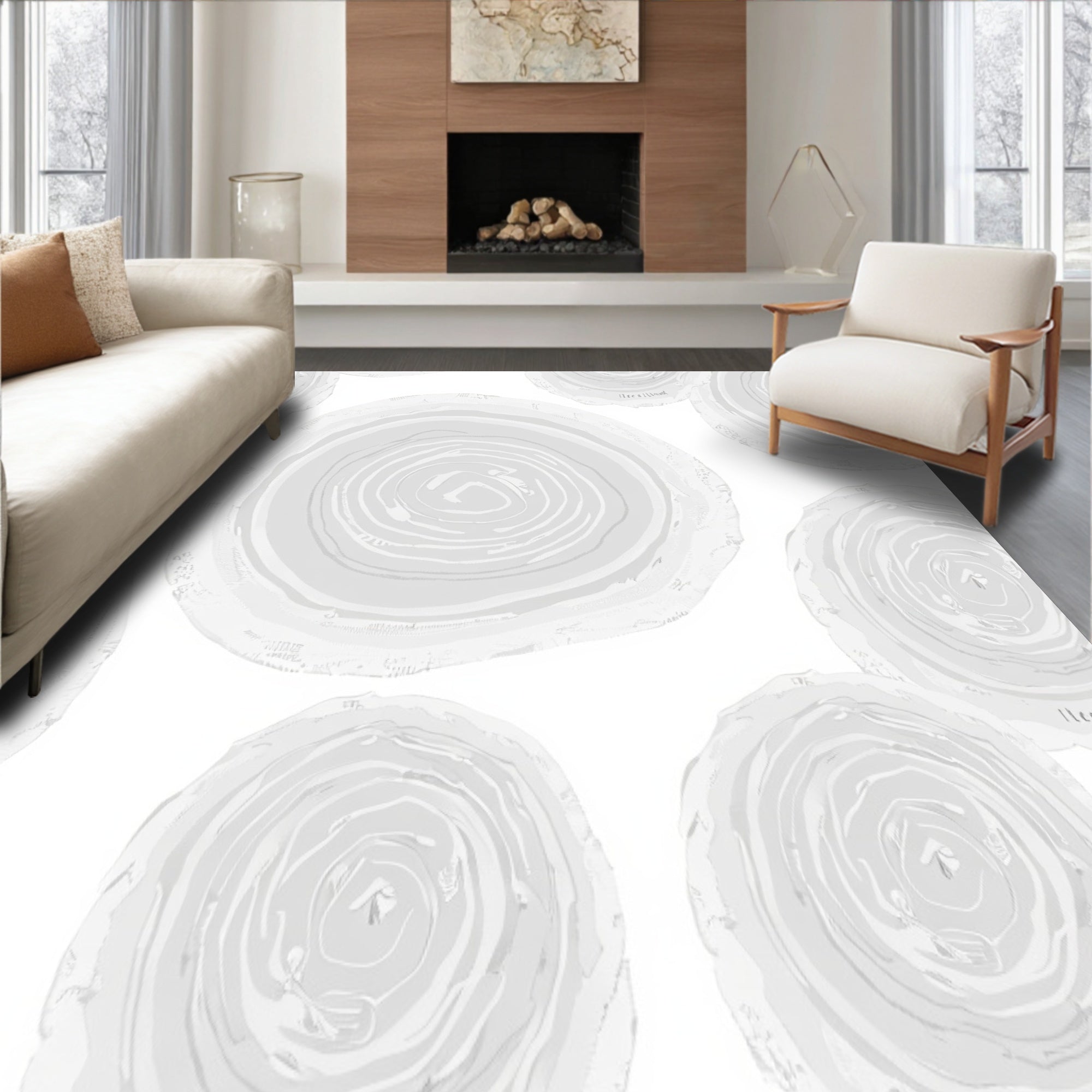 Whispering Mist Cascading Abstract Cloudform(White)