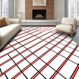 Diagonal Checkerboard Design with Crisp Contrasting Lines(Red)