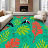 Tropical Rainforest Canopy Botanical Print Indoor Floor Covering(Green)