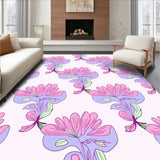 Modern Floral Interlocking Tapestry with Stylized Petal Arrangements(Pink)