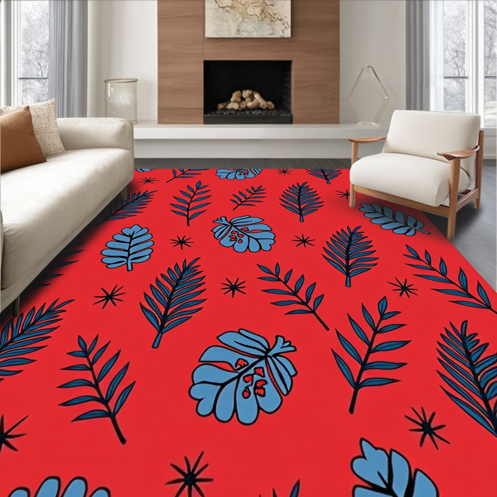 Enchanted Pinecone Evergreen Branch Elegant Tapestry(Red)