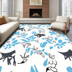 Abstract Cat Mosaic with Stylized Florals (Blue) - ODIKA