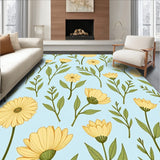 Enchanted Garden Botanical Vintage Inspired Artistic Motif(Sky Blue)