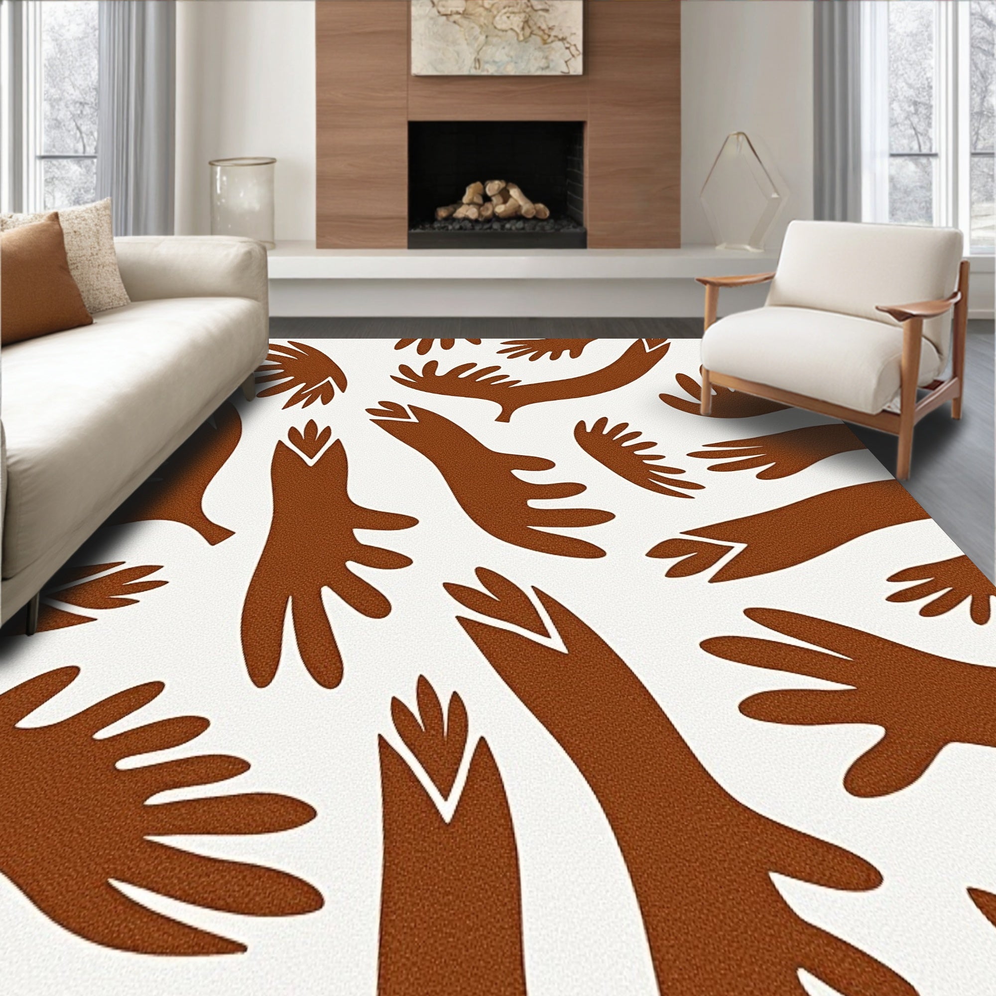 Faux Animal Hide with Authentic Leather Look Surface Texture(Brown)