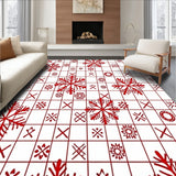 Holiday Checkered Snowflake Festive Decorative(White)