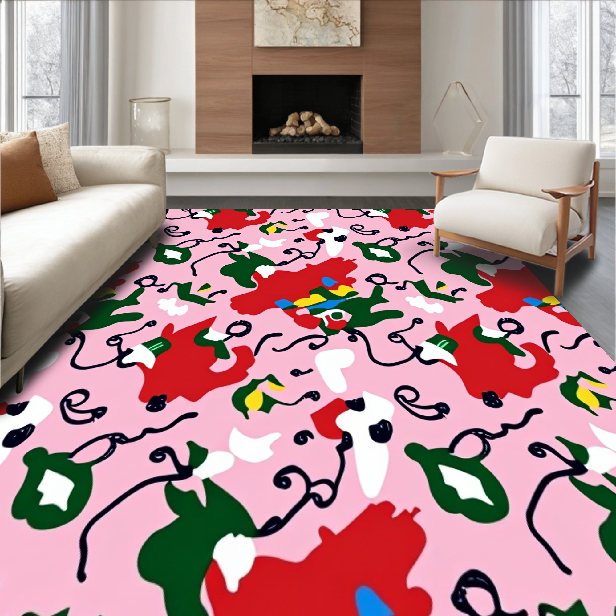 Festive Twinkle Featuring Playful Cat Silhouettes and Holiday Lights(Pink)