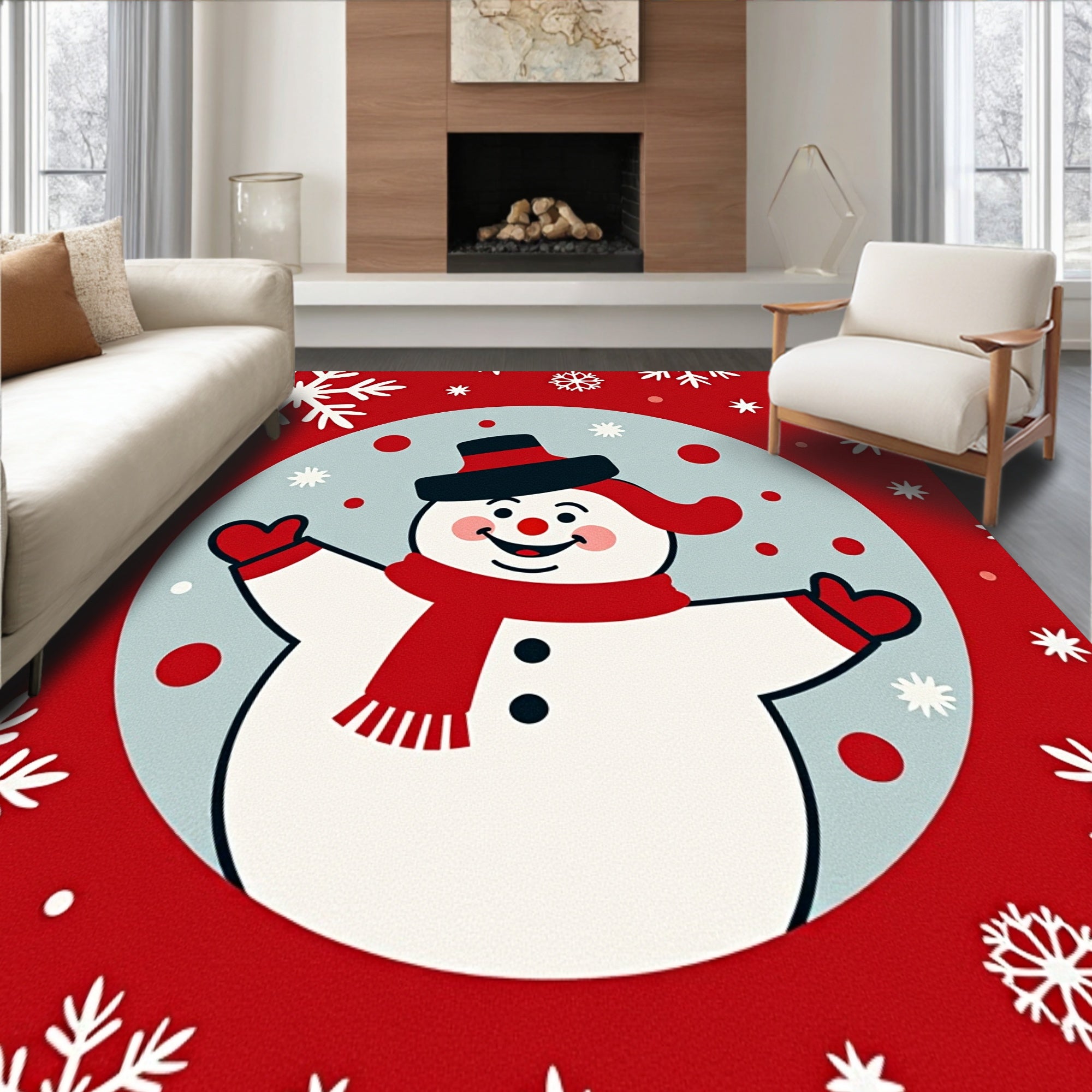 Frosty Wonderland Magical Snow Globe Decorative Accent(Red)