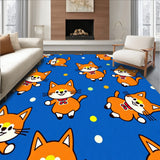 Illuminated Feline Feast Floor Covering With Blinking Holiday(Blue)