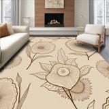 Botanical Distressed Floral Symmetrical(Beige)