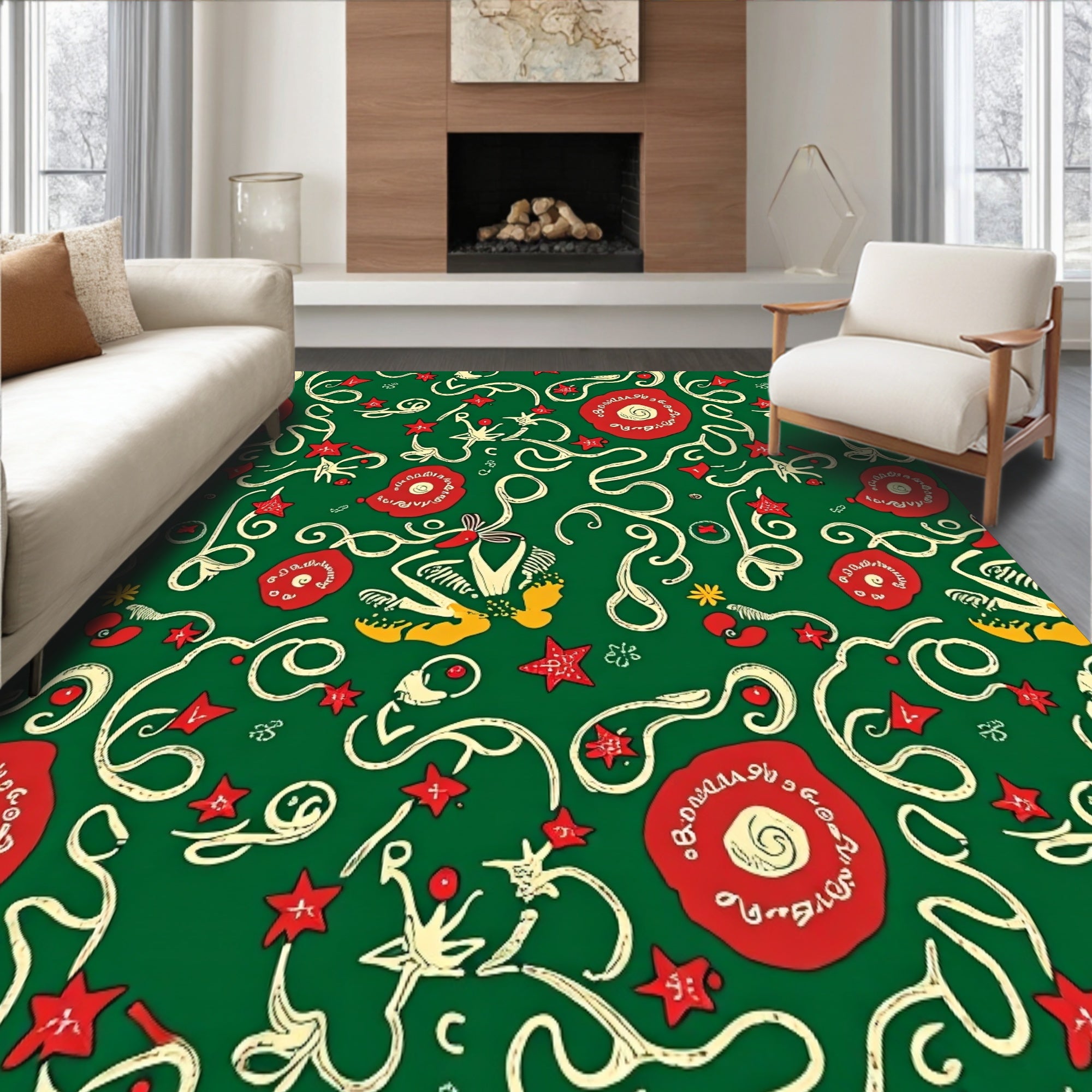 Festive Seashell Holiday Motif Decorative Accent(Green)