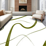 Abstract Brushstroke Wave Contemporary Minimalist Textured (Green)