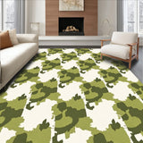 Abstract Watercolor Brushstroke Artistic Distressed Boho Lattice(Green)