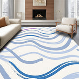 Elegant Brushstroke Wave Luxury Contemporary(Blue)