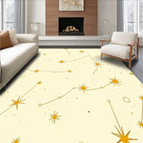 Celestial Constellation Galaxy Theme Decorative Floor Covering(Ivory)