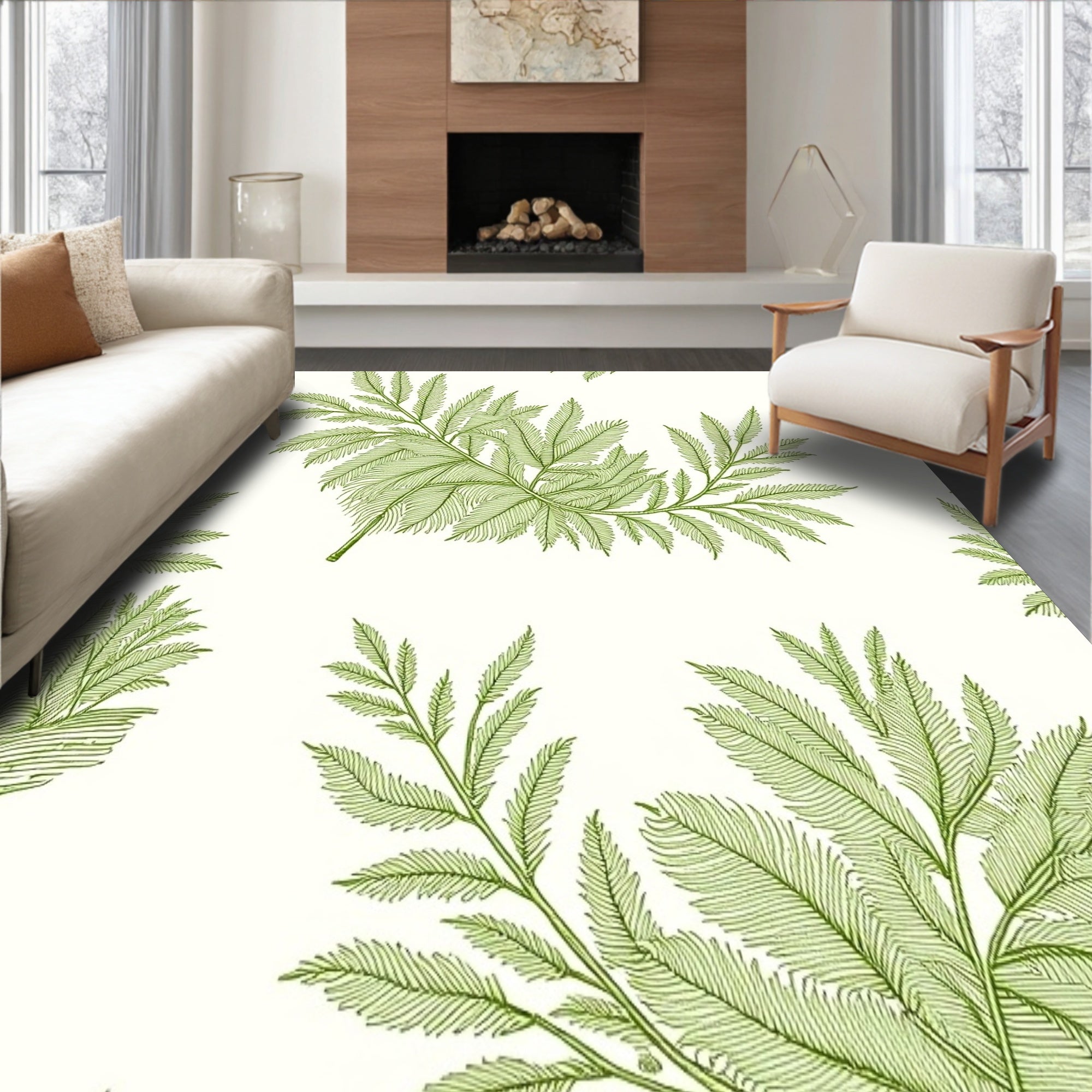 Vintage Toile Pastoral Scene with Countryside(Green)