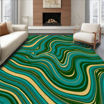 Abstract Fluid with Emerald Ripples and Iridescent Highlights (Teal) - ODIKA