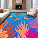 Tropical Fish School with Vibrant Reef Backdrop (Blue)