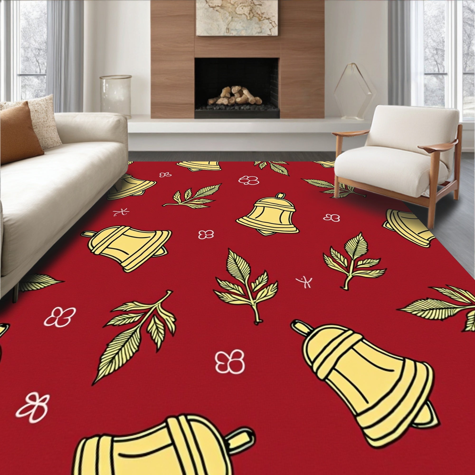 Joyful Season Greeting Bow Shaped Embellishment(Red)